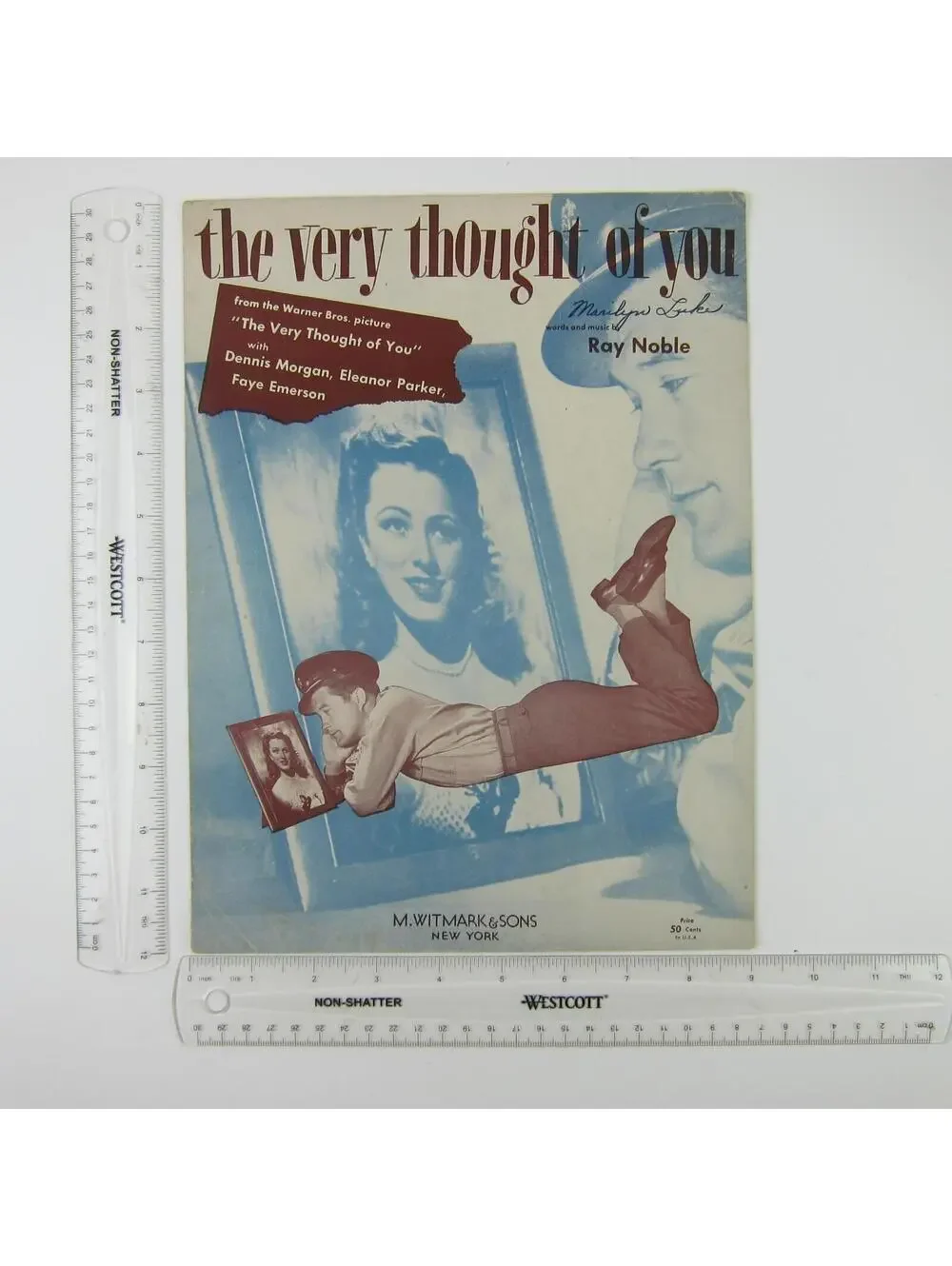 Sheet Music The Very Thought Of You Ray Noble Dennis Morgan Eleanor Parker 1934